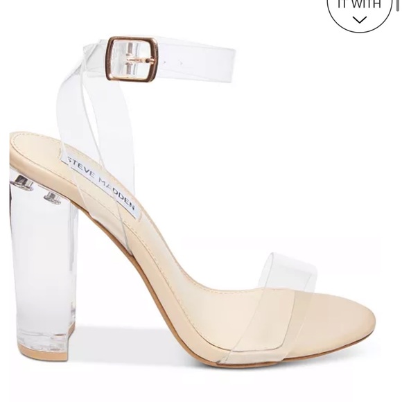 BRAND NEW Steve Madden Clear Heels and Clear ankle Strap - Picture 5 of 15